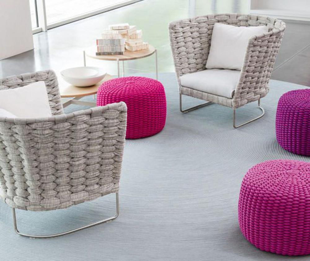 Стилен плетен пуф за всеки вкус