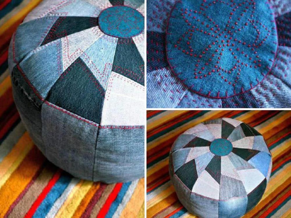 Направи си сам пуф от стари дънки