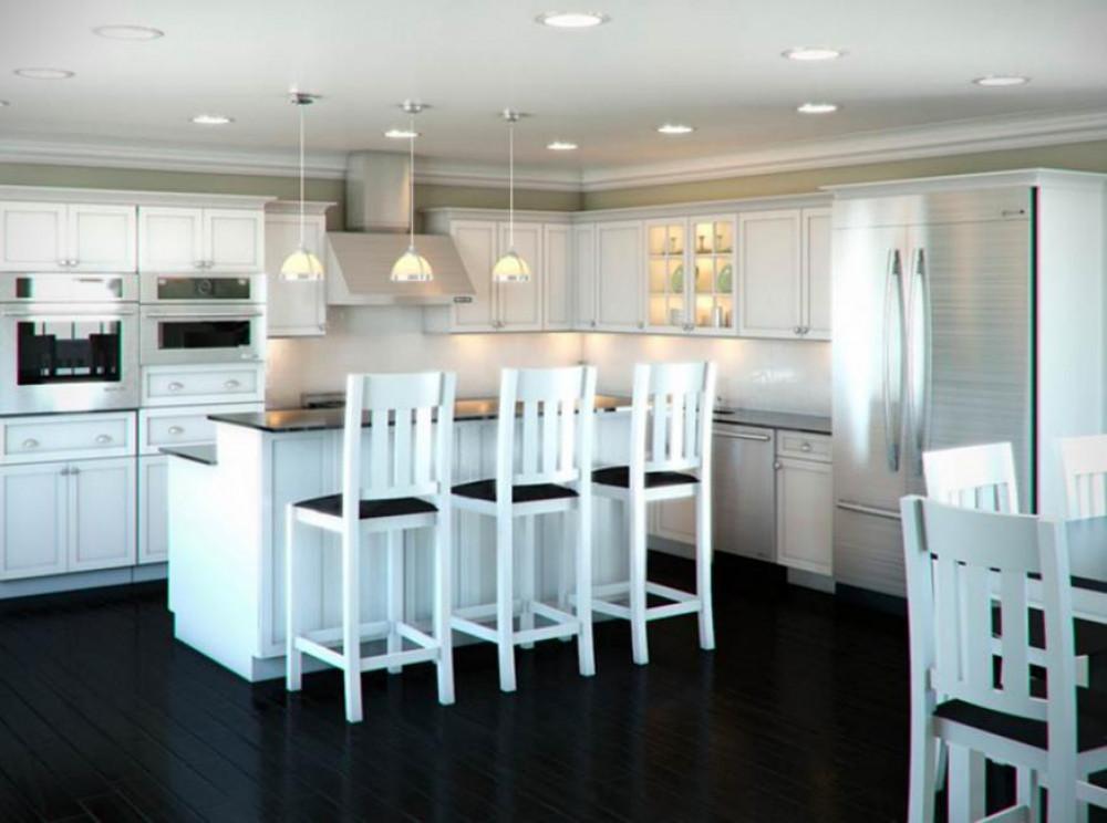 Ъглова (Г-образна) кухня с остров