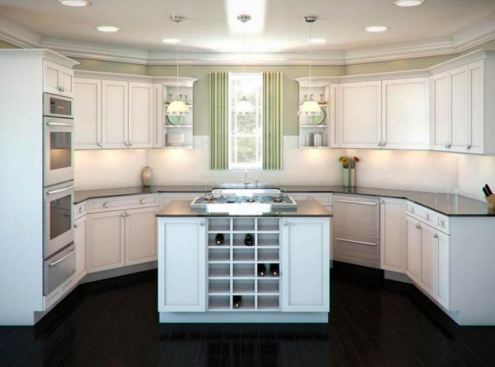 П-образно оформление с остров