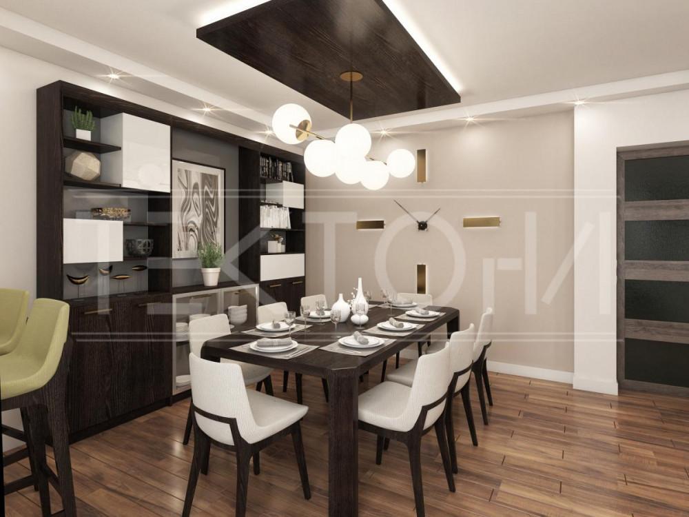 Living room and kitchen