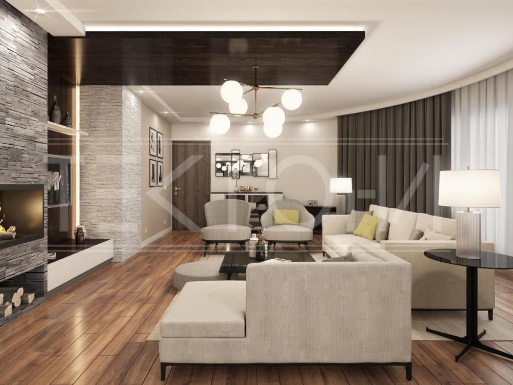 Living room and kitchen