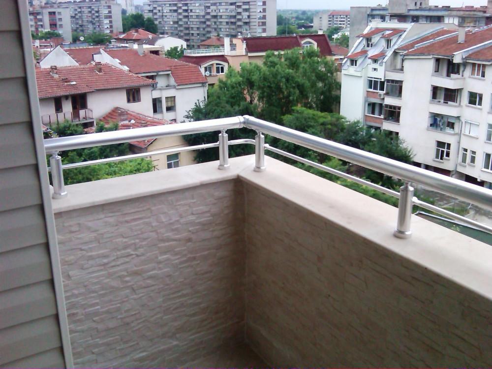 Алуминиев парапет ръкохватка с колонки и 1 бр ф 16