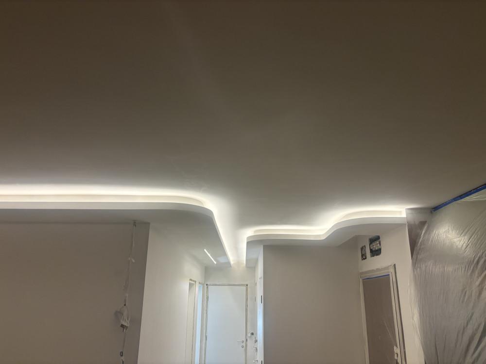 Изработка на таван със скрито осветление