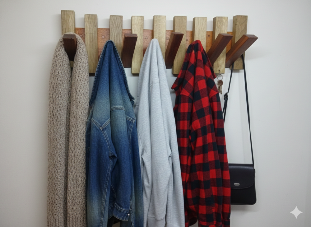 3д Арт пано функционална закачалка за стена -2