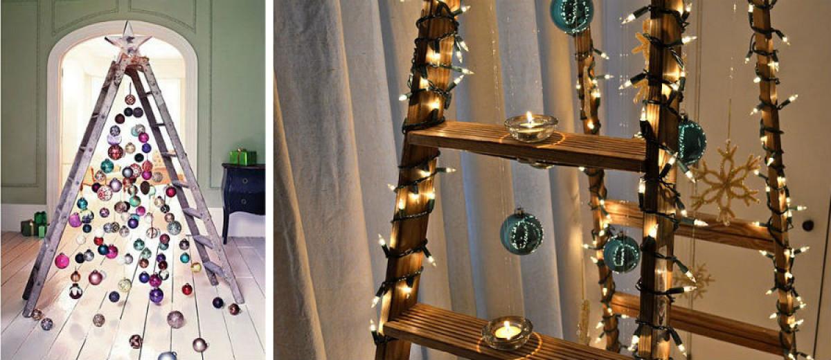 Ако нямате истинска елха, и стълбата ще свърши работа