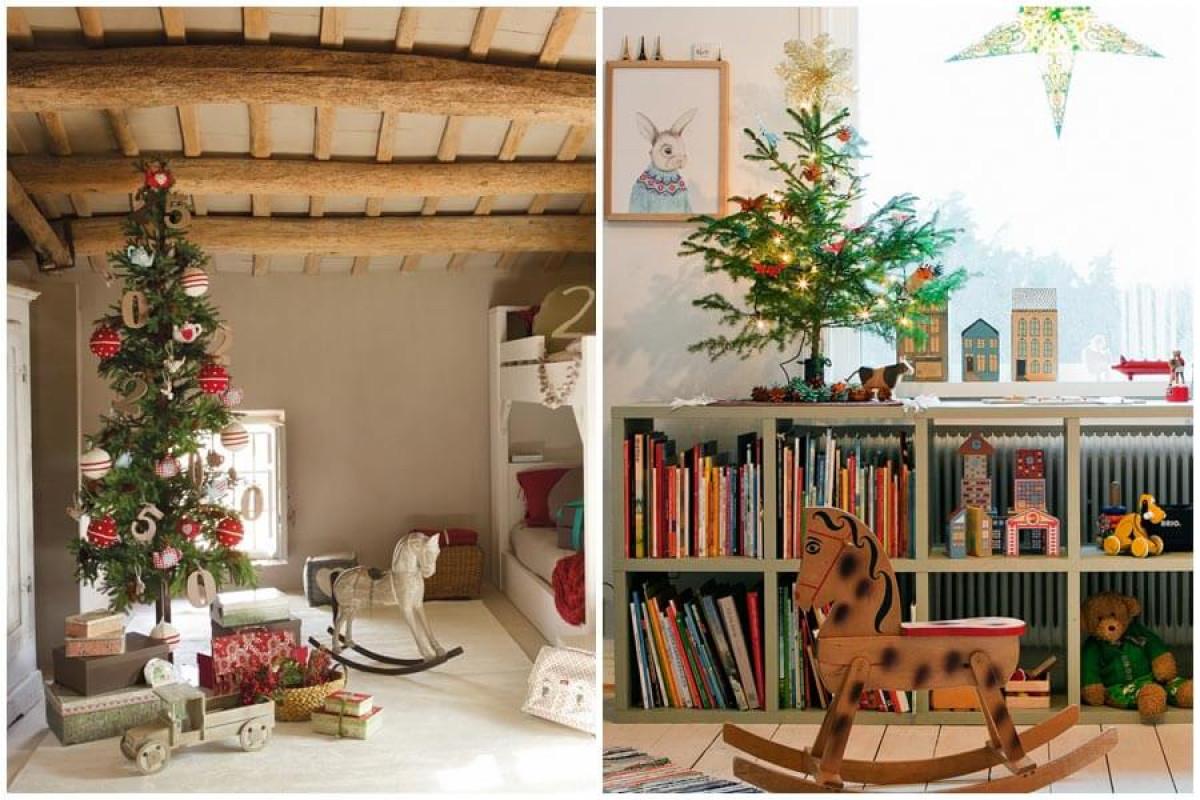Къде е най-удачното място за коледна елха в детската стая?