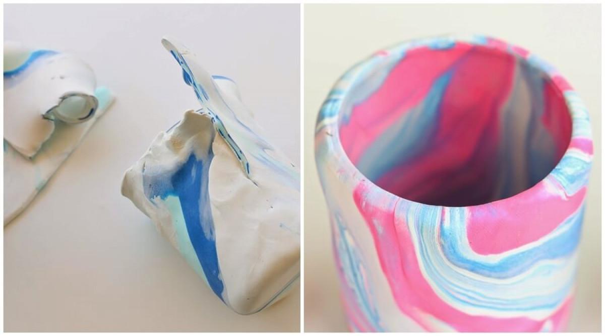 Стъпка 3: Покрийте с глина ръба на чашата и отстранете излишното