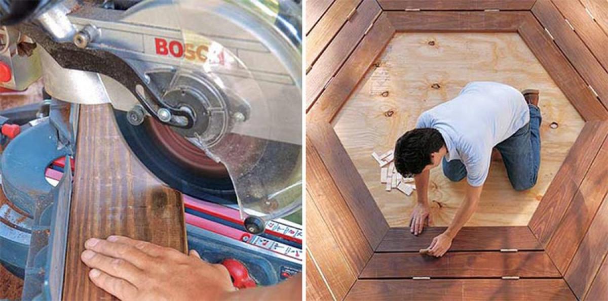 Стъпка 3: Отрязване на летвите и сглобяване на седалката