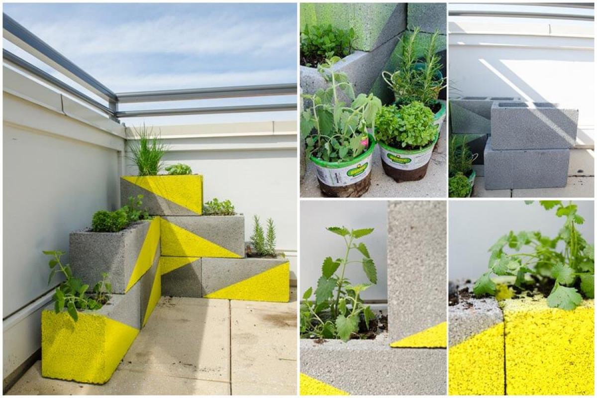 Бетонните блокчета могат да изградят невероятно местенце за цветята