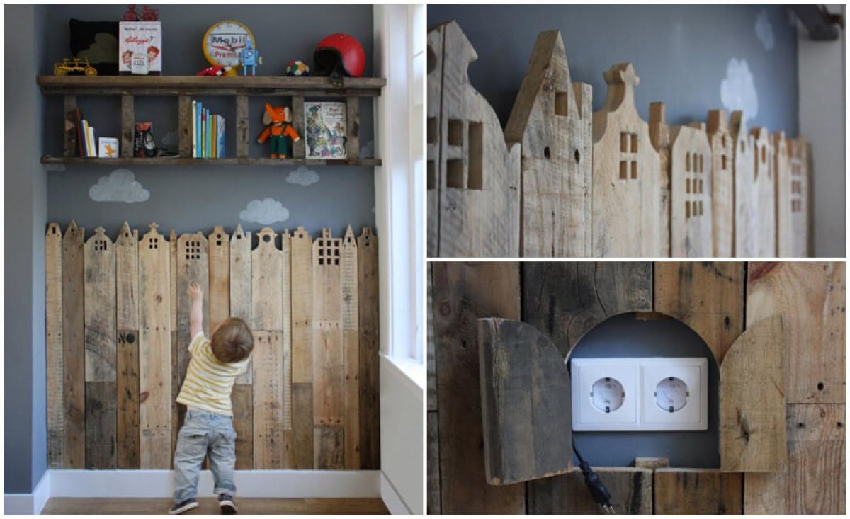 Придайте артистичен облик на стената от палети