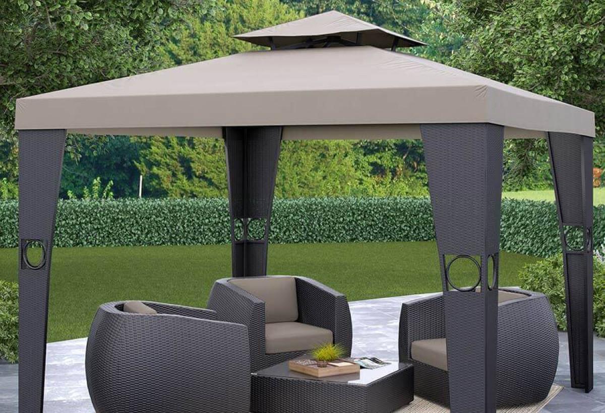 Създайте страхотно съчетание с градинска шатра и мебели в тон