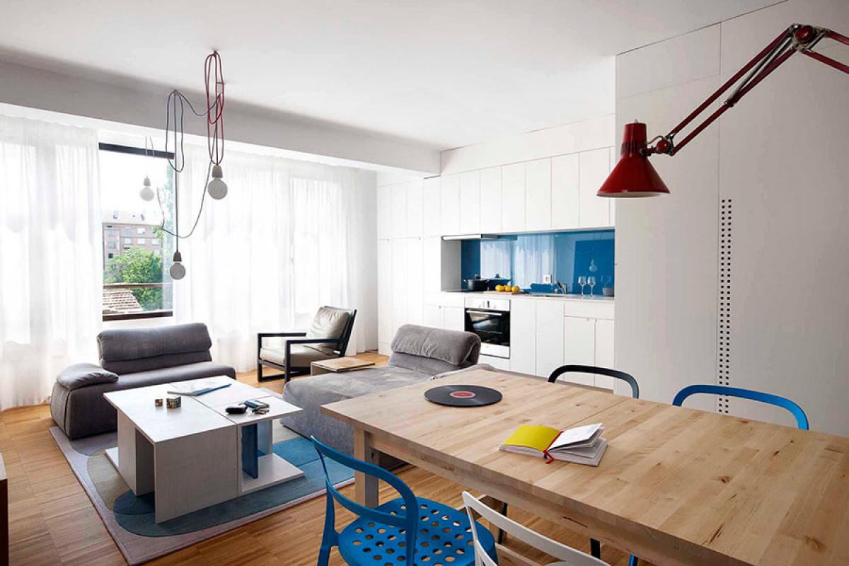 Специфичният дух на квартала намира израз в интериора