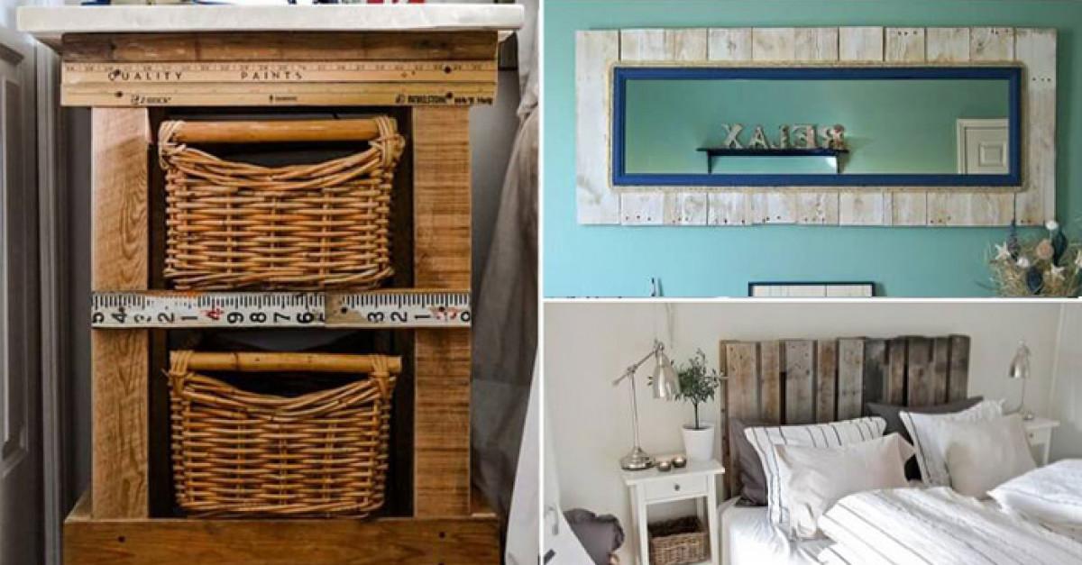 Очарователни мебели от палети за уютна спалня