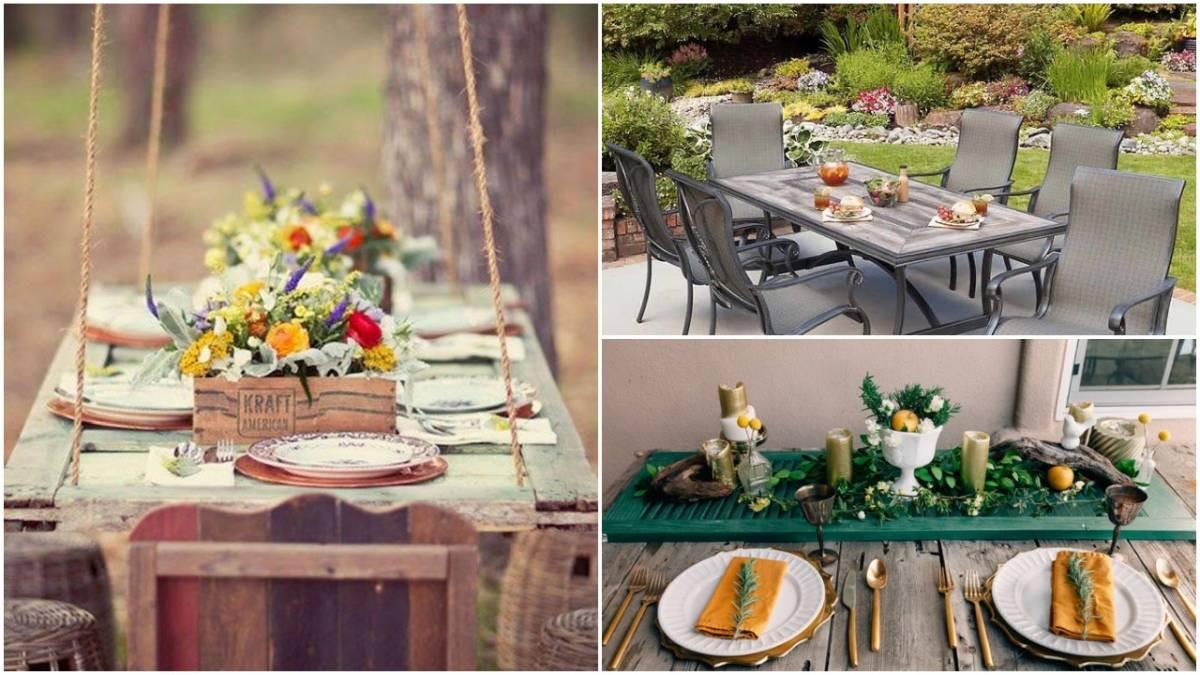 Градинска маса от кепенци