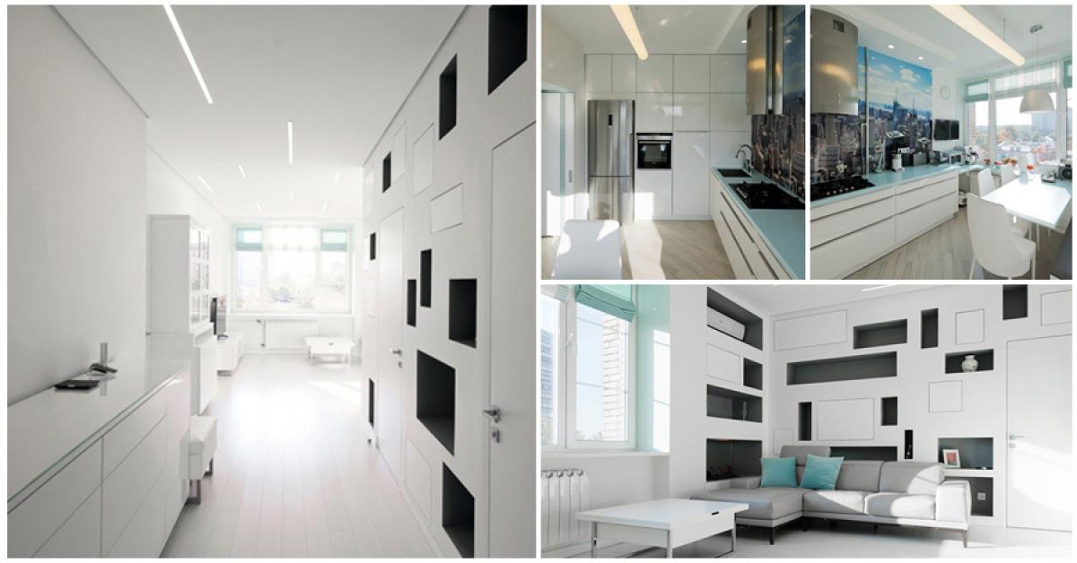 Модерен бял апартамент с елегантно излъчване в Москва