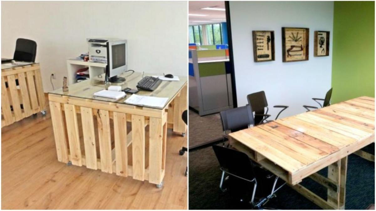 Маса от палети за офиса