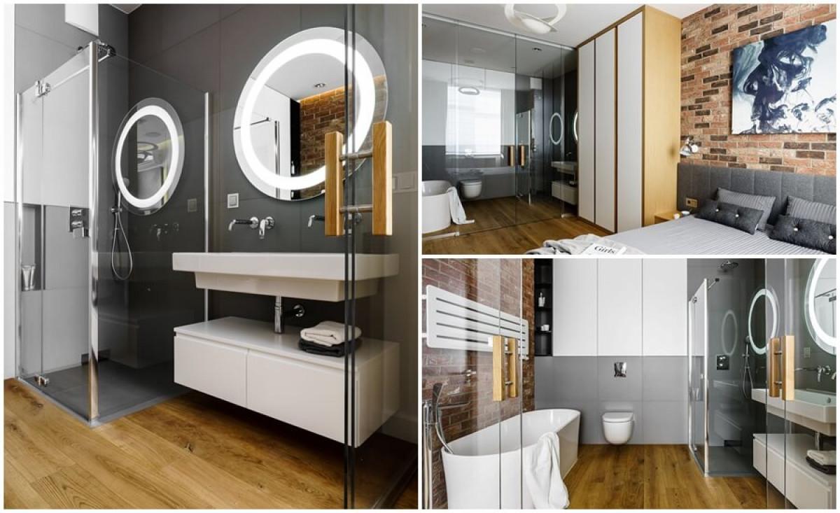 Стъклена преграда между банята и спалнята - защо не?