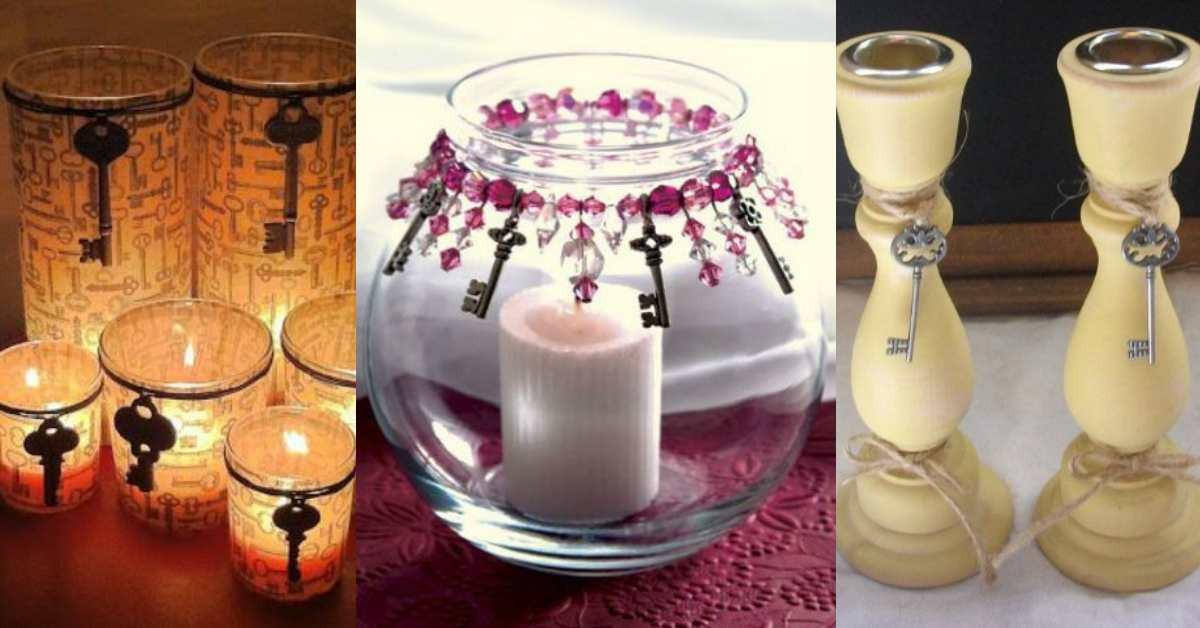 Украсете свещниците у дома с антични ключове
