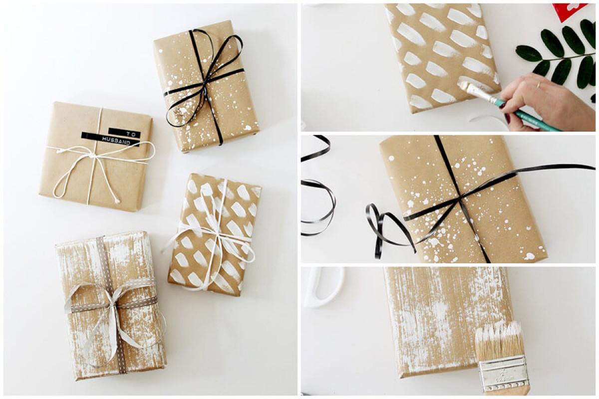 Създайте ефектни мотиви върху цветната хартия с помощта на бяла боя