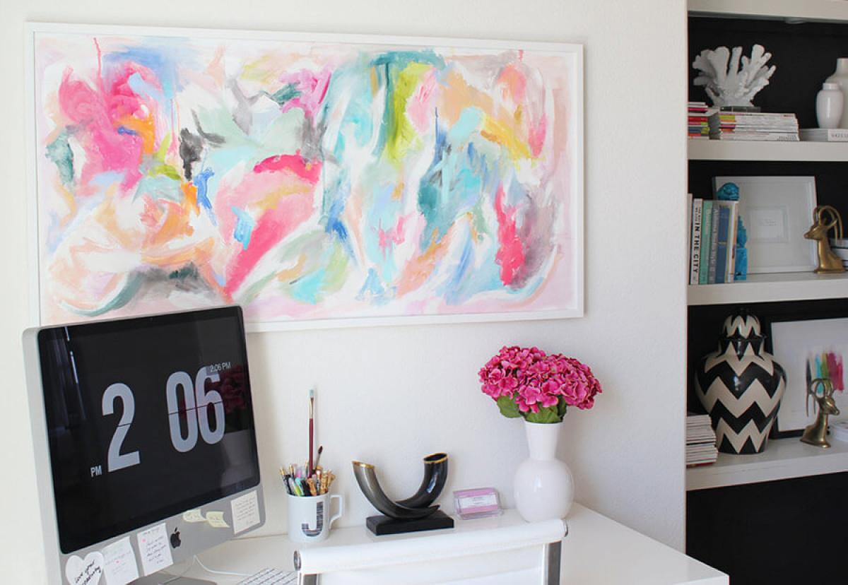 Поставете масивна картина в меки нюанси