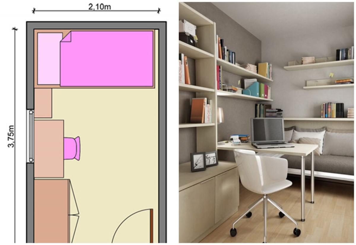 Подредете мебелите само от едната страна на помещението