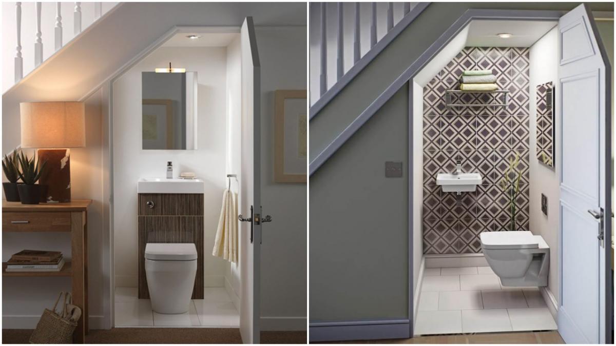 Има място и за баня под стълбите!