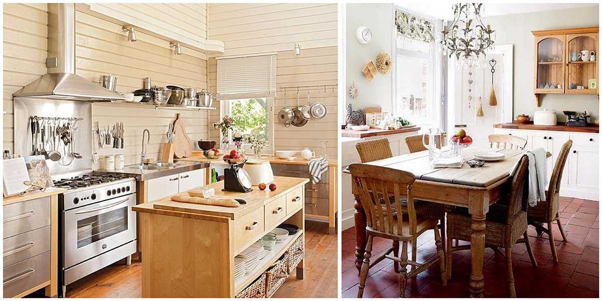 Дървени мебели за повече топлота в кухнята.