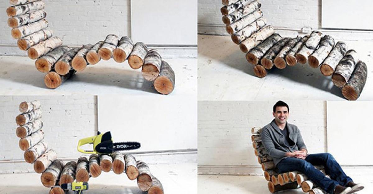 Удобно кресло от дървени трупчета в 6 лесни стъпки