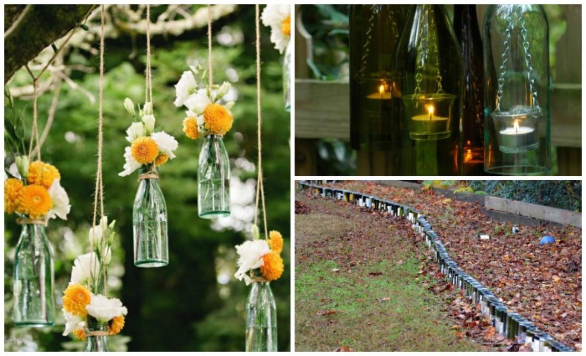 Практични приложения на празни бутилки в градината