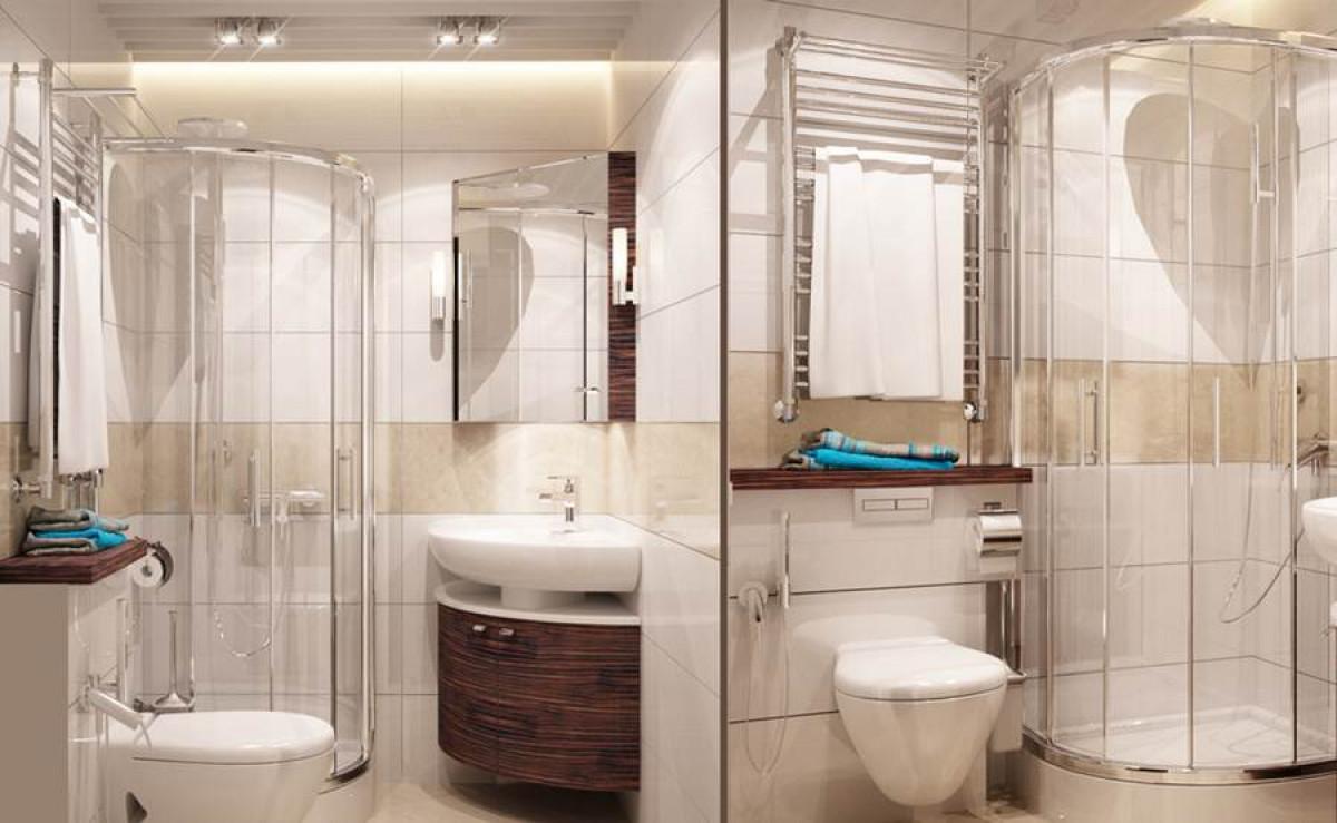 Компактна баня с ъглова душ кабина