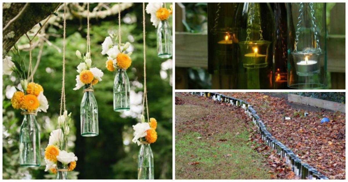 Практични приложения на празни бутилки в градината