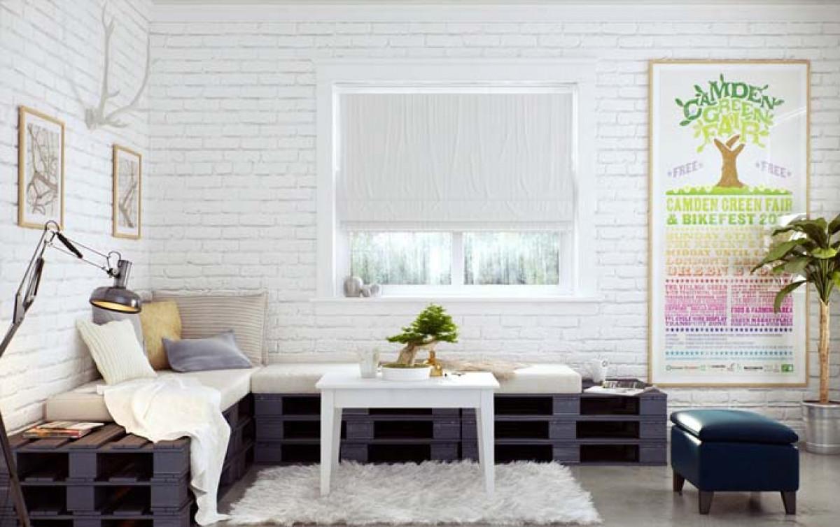 Диван от палети с вградено пространство за съхранение