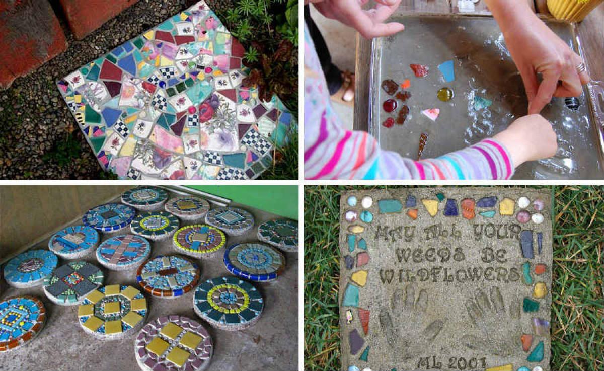 Как да направим красиви и цветни плочки за градината