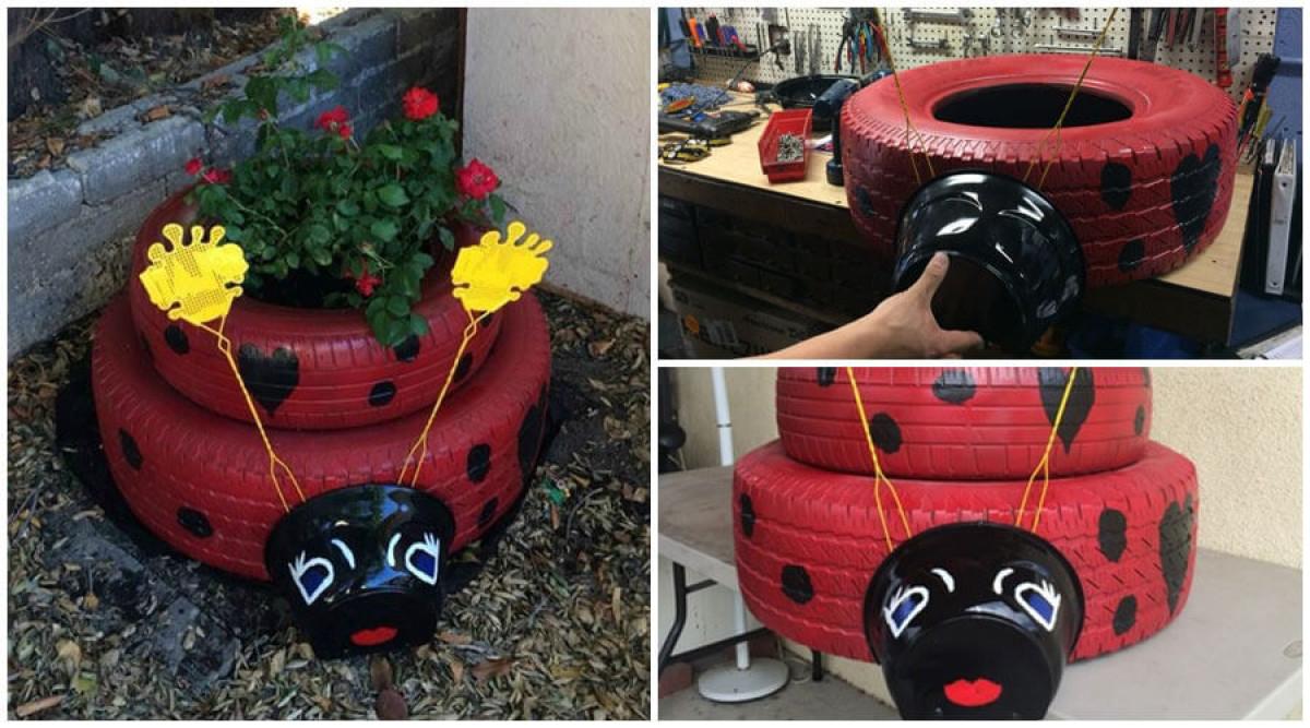 Очаровайте гостите си с кокетна калинка от стари автомобилни гуми