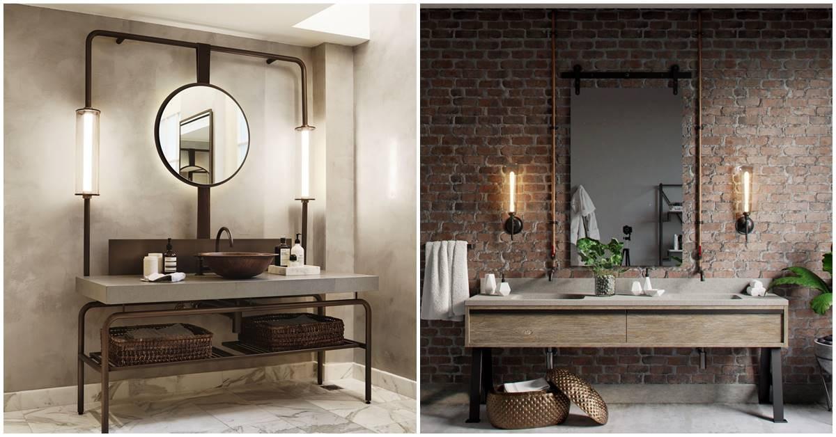 Индустриална конструкция около мивката създава целия интериор