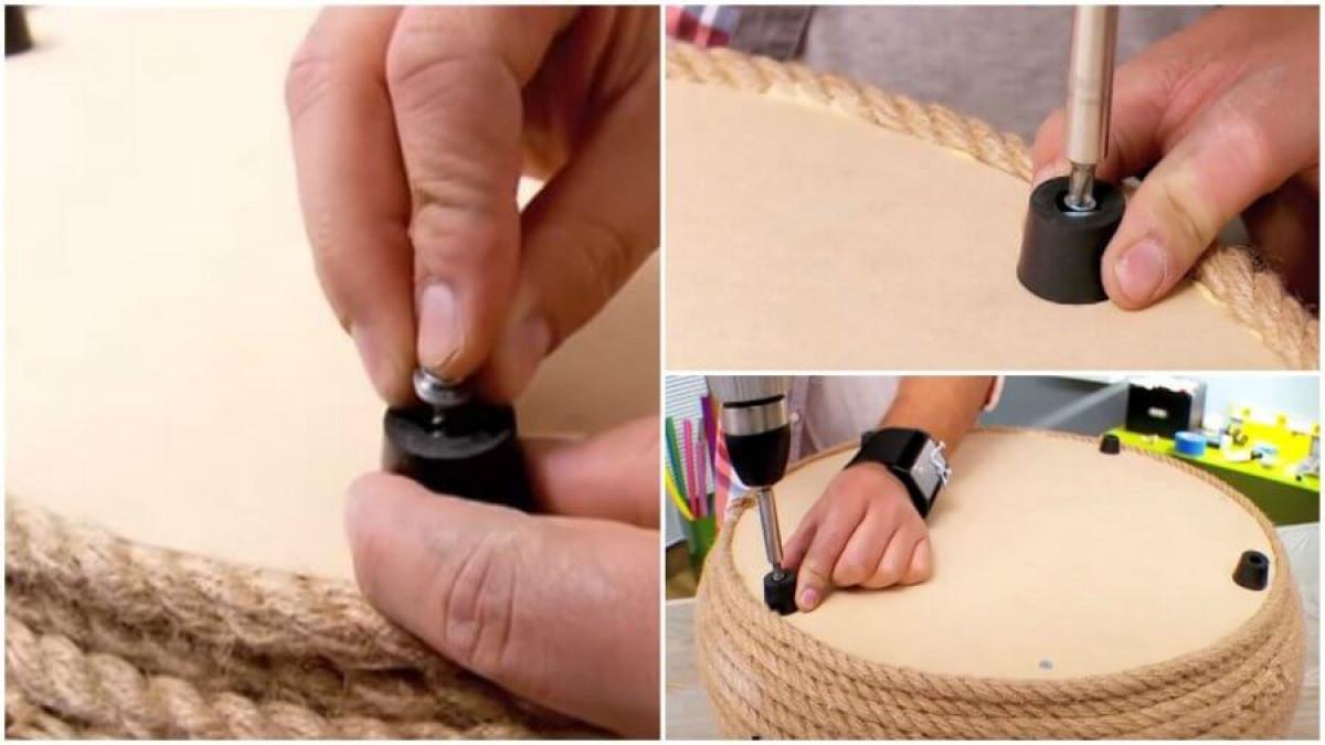 Стъпка 4: Сложете крачета на пуфа