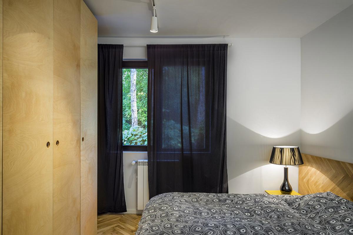 Спалнята е олицетворение на спокойствието и комфорта