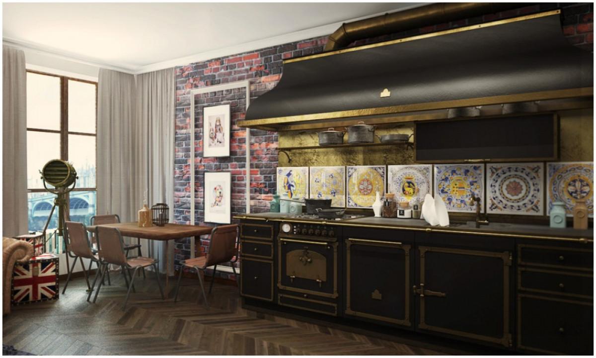 Класическа кухня в комбинация със съвременна трапезария