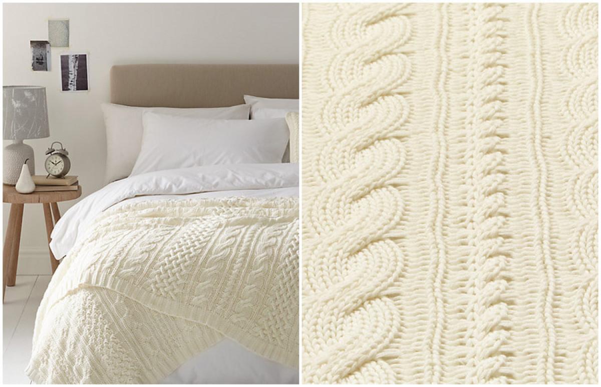 Оплетете мек пуловер за леглото