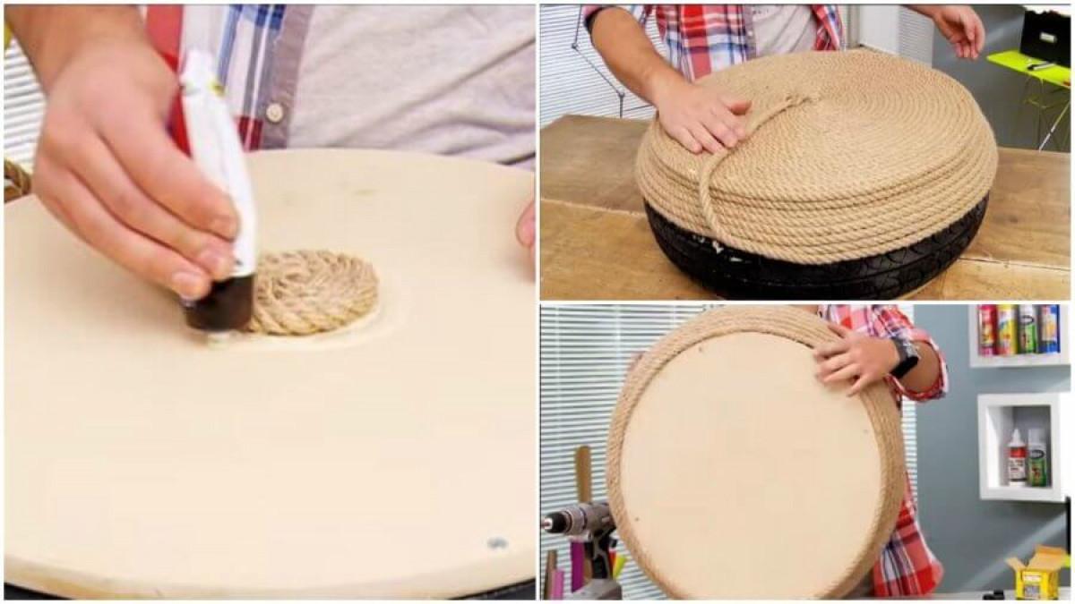 Стъпка 3: Тапицирайте с въже!