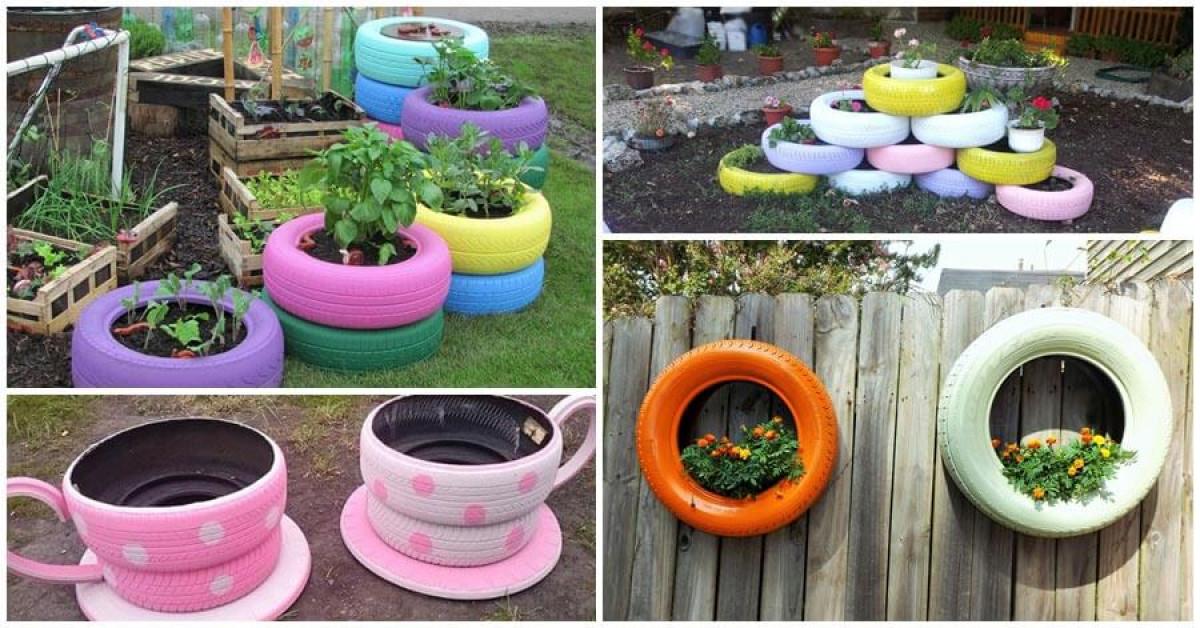 Превърнете старите гуми в уникални цветарници за градината