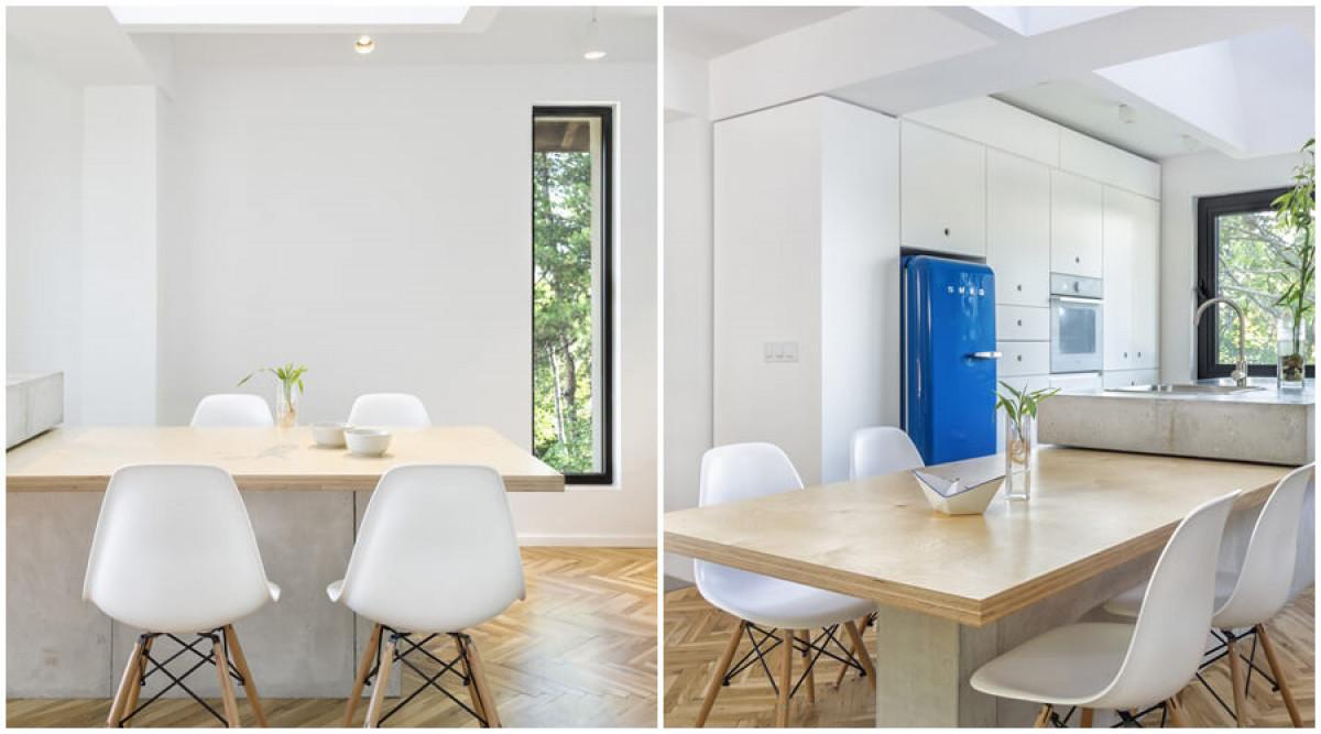 Трапезарията се отличава с хармонично излъчване и изчистен дизайн