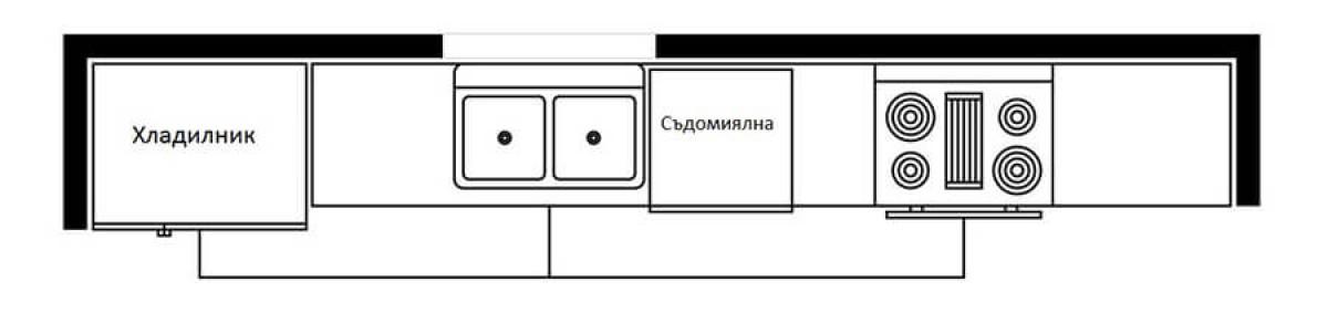 Семпла и елегантна едноредова кухня