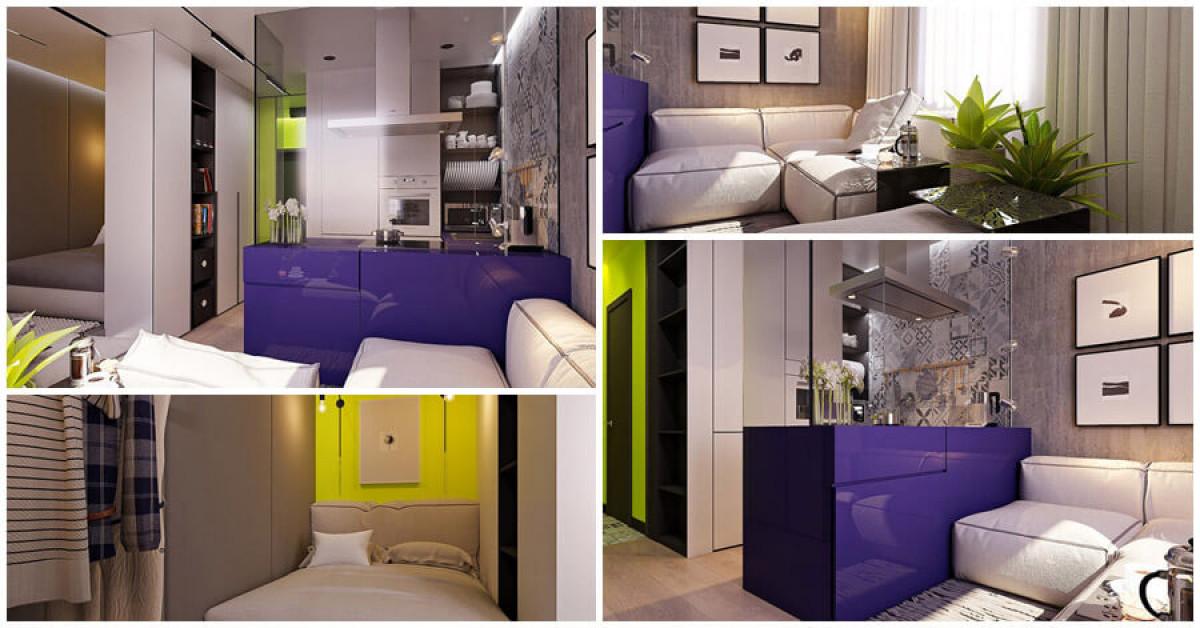 Ярки акценти и несравнима практичност в 28 кв.м.