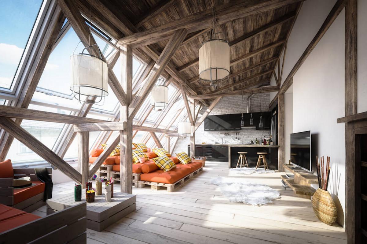 Таванско помещение в рустик стил – мисията възможна