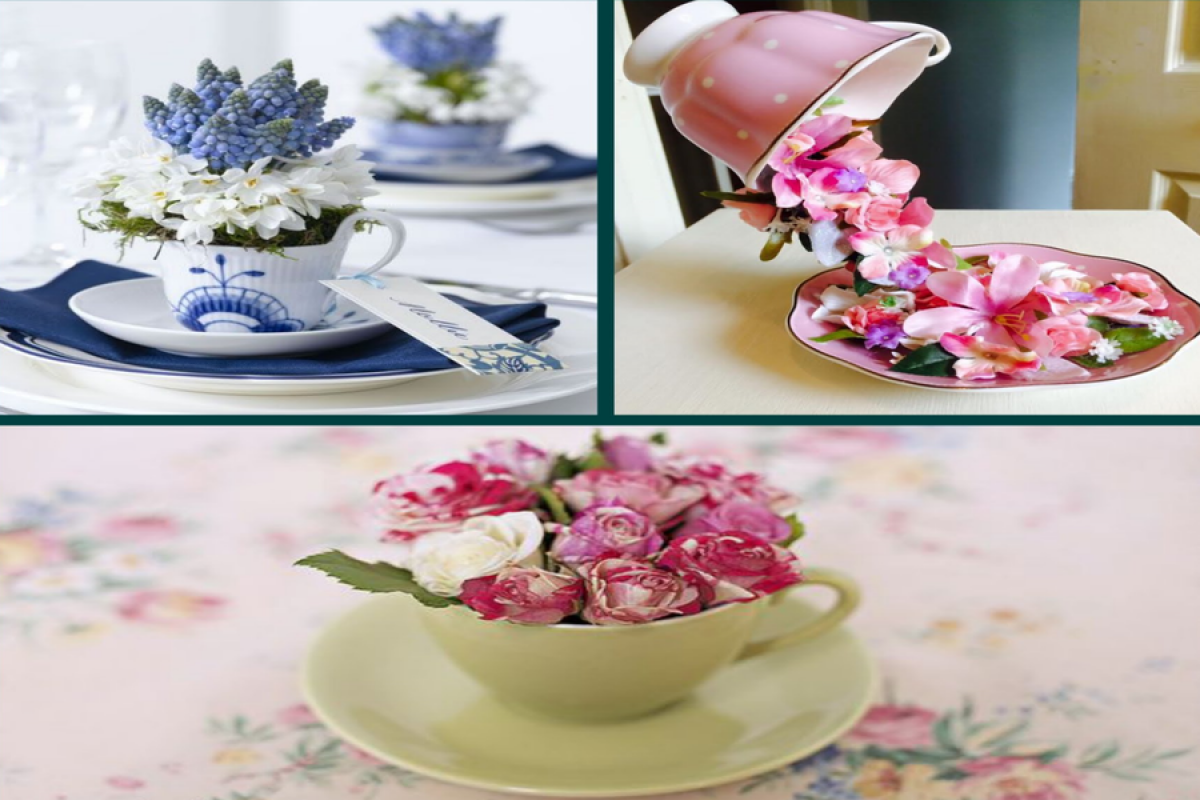 Висящи чаши с цветя