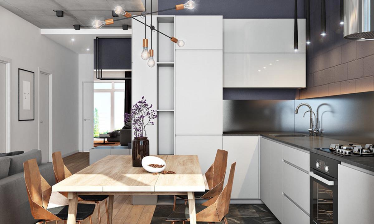 Апартамент в сивата гама с подчертано мъжки характер