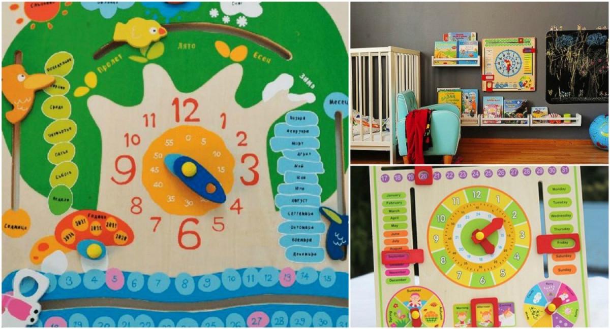 Опознайте календара и часовника с дървена играчка “Времето”