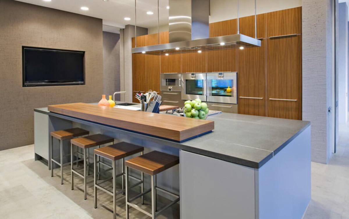 Обединете кухненския остров с модерен бар плот